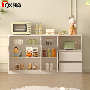 奶油风岩板客厅餐边柜厨房储物柜一体靠墙现代简约多功能定G252