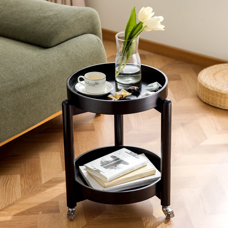 移动边几沙发小茶几床头置物w架桌子迷你床边小推车带轮阳台小圆