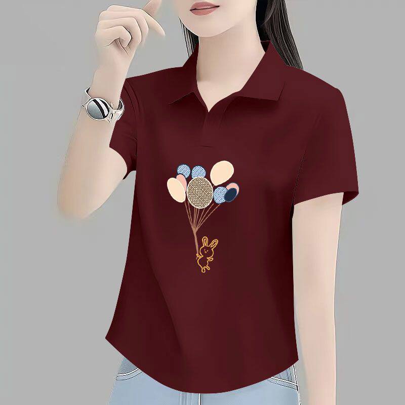 精品纯棉女士短袖t恤夏季半袖polo衫宽松遮肉韩版休闲上衣女汗衫