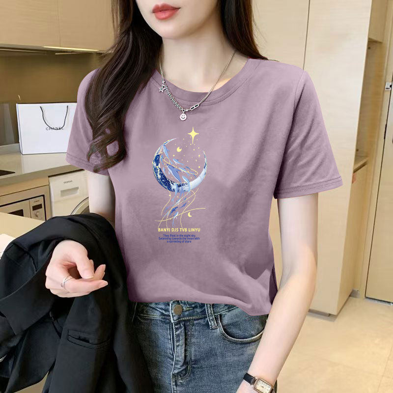 100%纯棉女士短袖t恤新款爆款