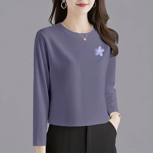 100%纯棉韩版长袖T恤女