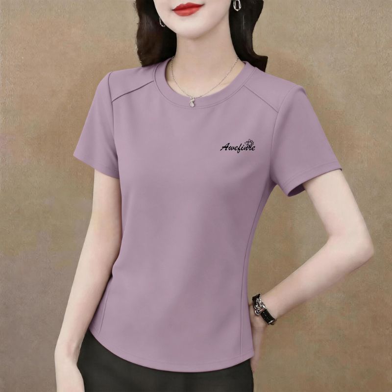 纯棉短袖大码遮肉减龄女T恤