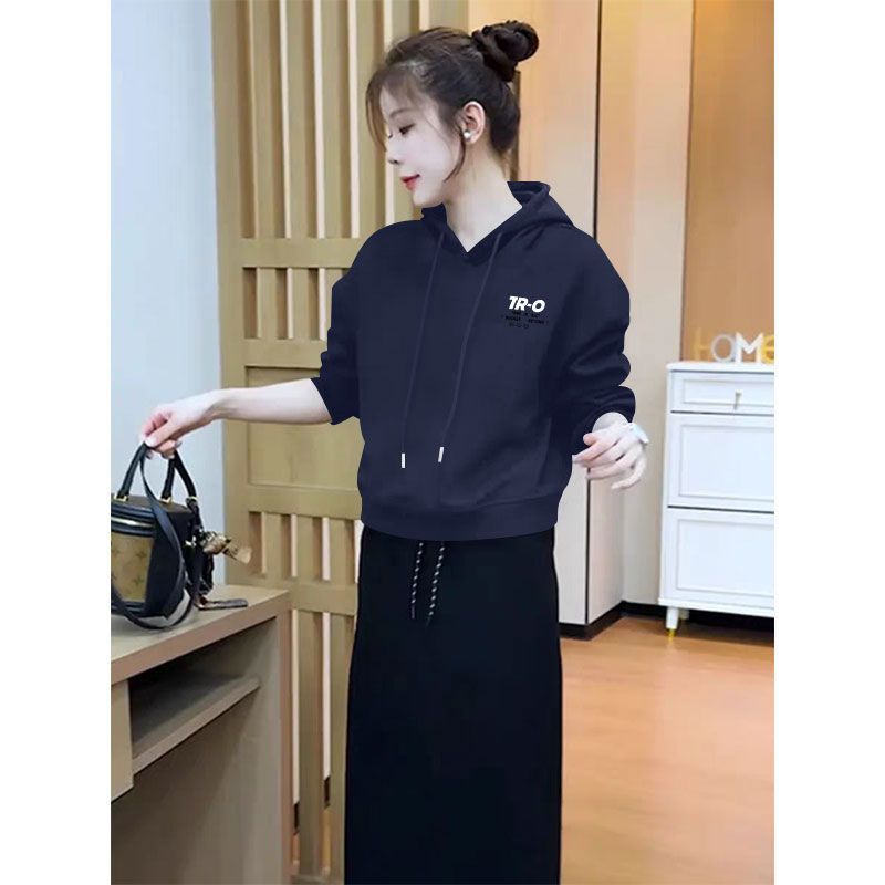 纯棉连帽长袖卫衣女秋冬大码遮肉