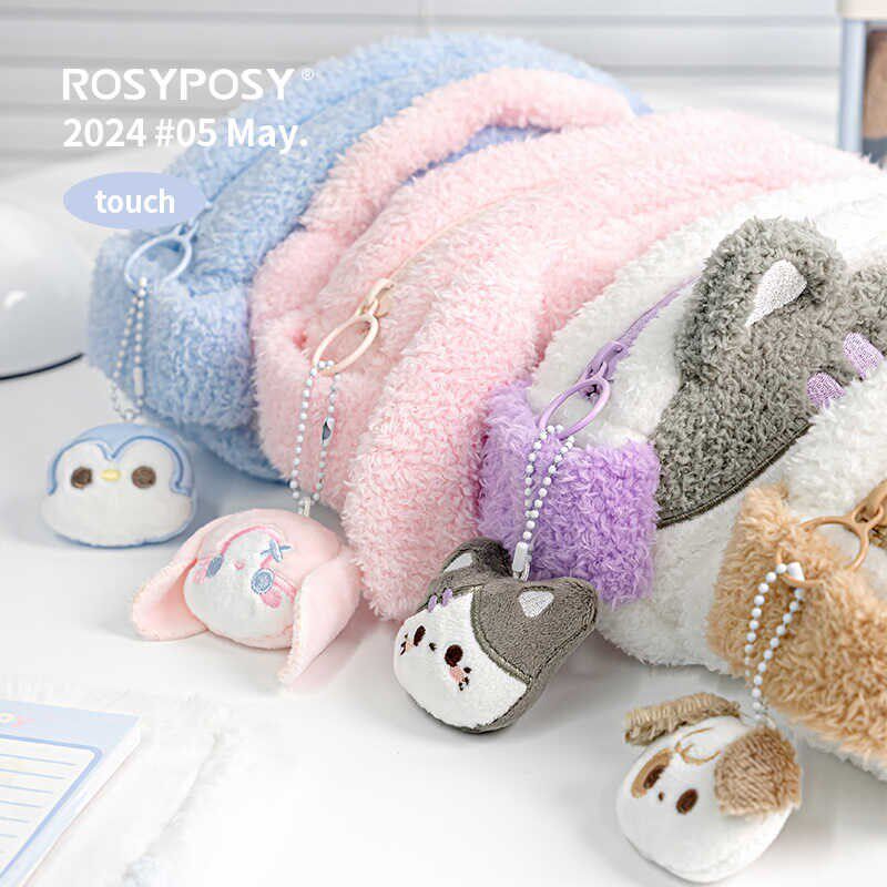 大痛窗!捏捏爪爪柔设毛绒动物笔袋爱大容量tu学生