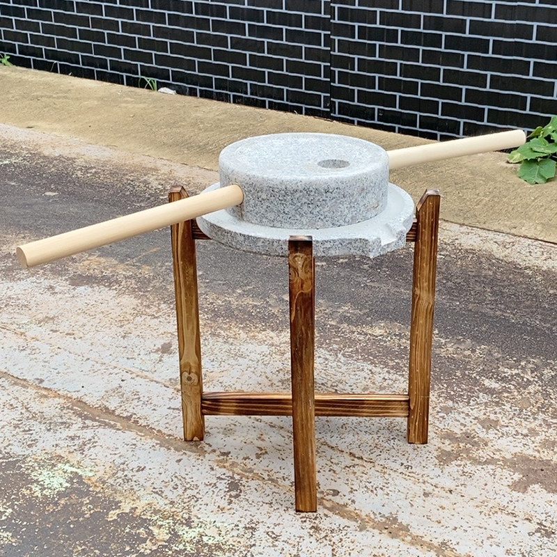 小石磨 家用石磨盘手推青石老石磨家用手工儿童幼儿园石磨麻石