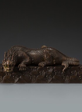 古铜官 镇水兽铜工艺品龙王蚣蝮麒麟客厅装饰玄关吸水兽家居