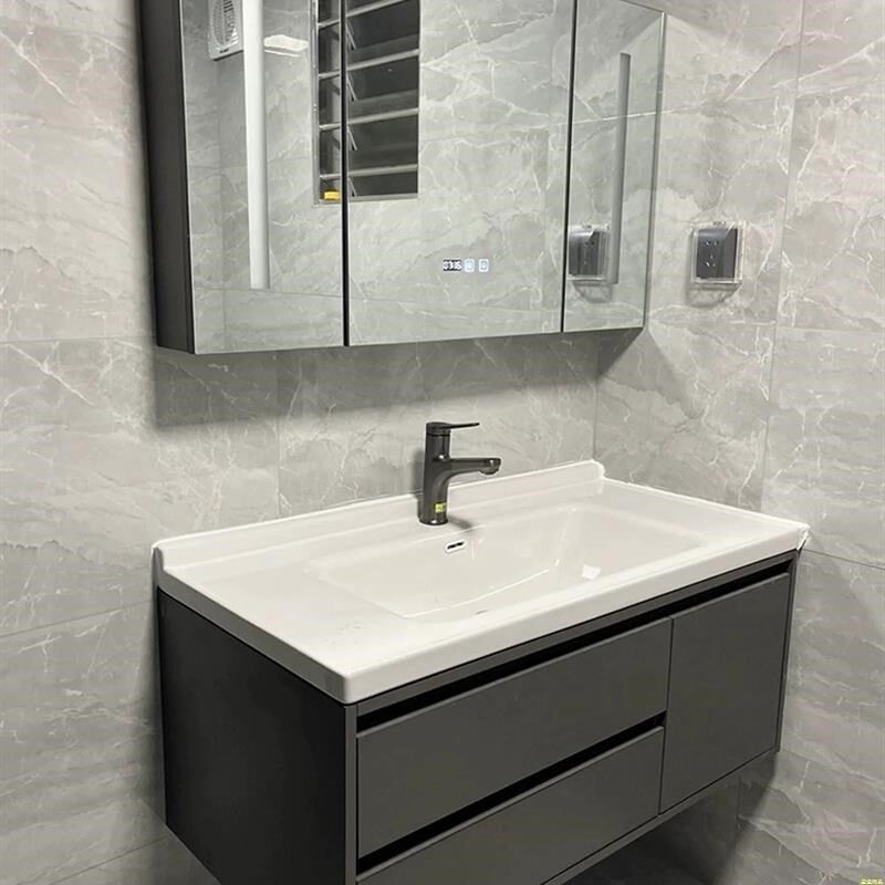 浴室柜陶N瓷一体盆洗漱台落地洗手盆复古面盆洗脸台盆柜组