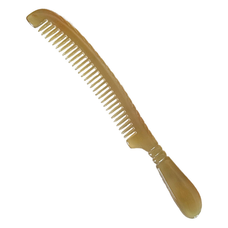 天然羊角梳子儿童宽齿头皮按摩经络梳男女士长发非牛角梳