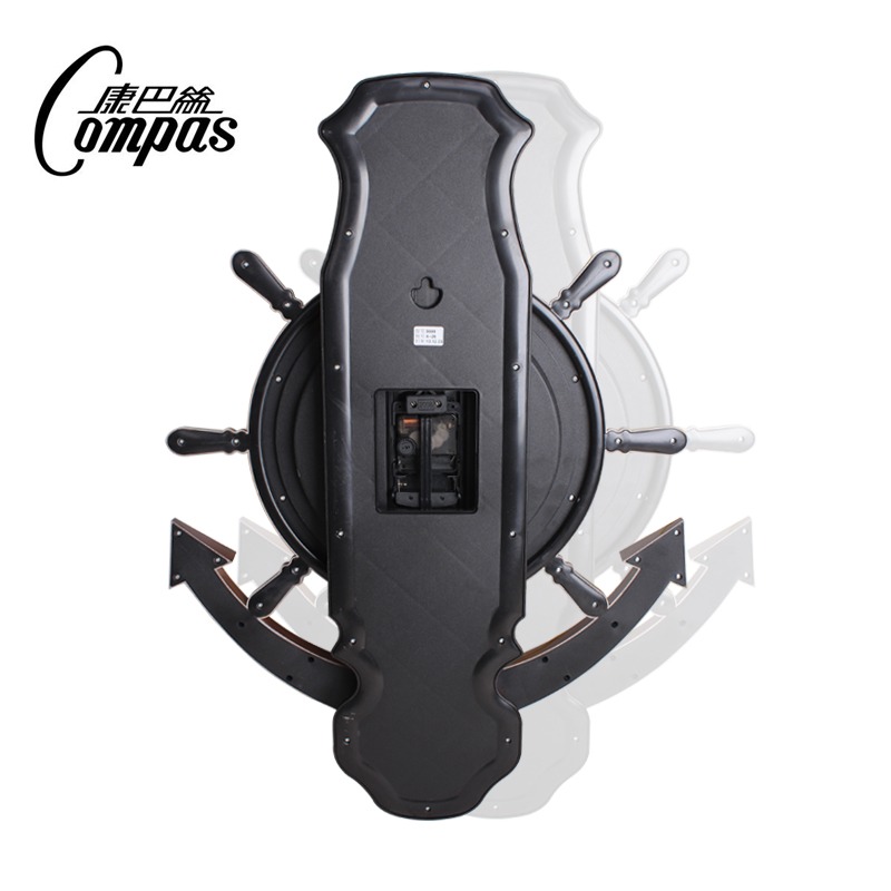 康巴丝大号船舵摇摆钟表 挂钟客厅挂表静音摆钟石英钟时钟壁钟