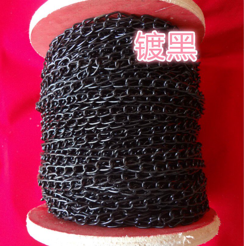 黑色铁链条铁环链灯链瓜子链细链子车库车位牌链条小花盆链灯链