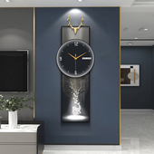 玄关钟表挂钟现代挂表客厅新款 麋鹿静音时钟挂墙