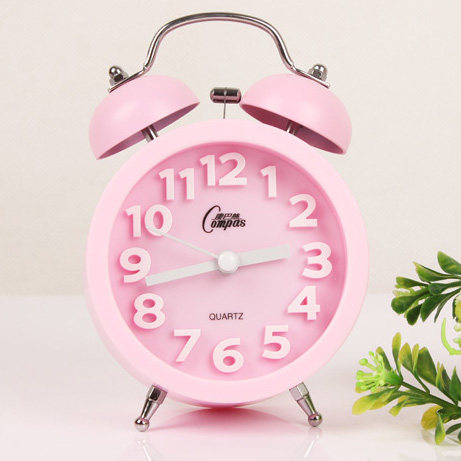 康巴丝静音闹钟儿童学生卡通爱创意小闹钟表电子座钟台桌钟