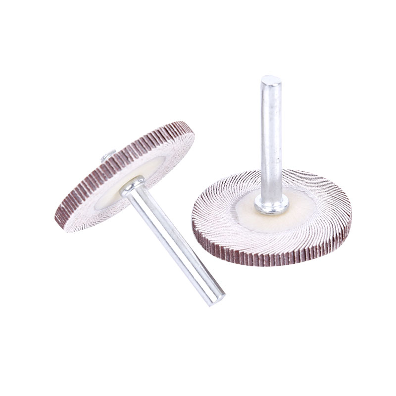 科盈牌活柄页轮砂布砂纸磨头抛光百叶轮千叶轮打磨头带柄活轴叶轮