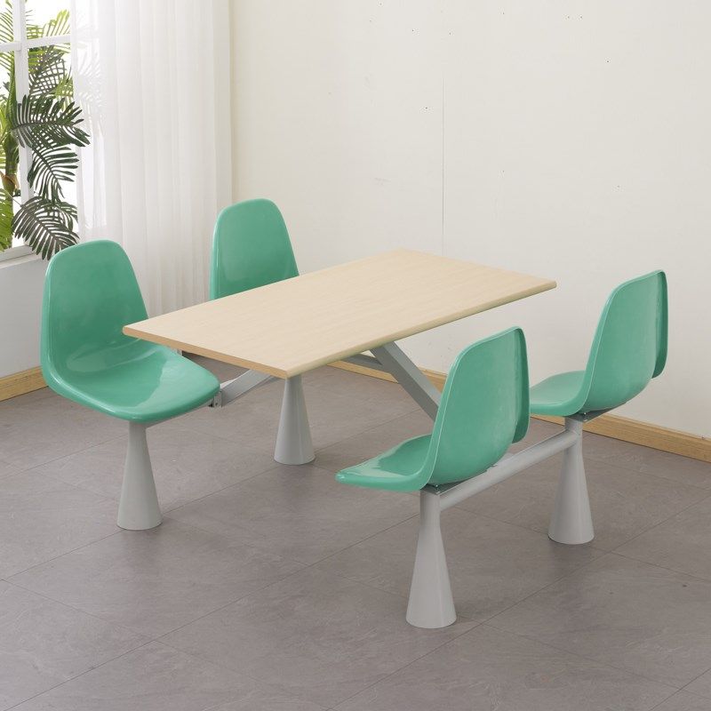 新款学校食堂餐桌椅员工公司饭堂长方形连体喇叭脚快餐桌椅,住宅家具,板木餐桌,淘宝优惠券,粉丝福利购,淘宝优惠卷