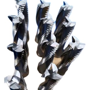 木工三刃粗皮铣刀螺旋波纹槽切割修边全合金料出榫螺纹精铣刀