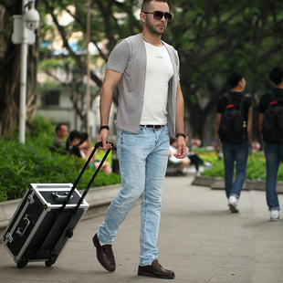 工具拉杆箱装五金电钻的箱子铝合金拉杆箱冲击钻工具箱带轮