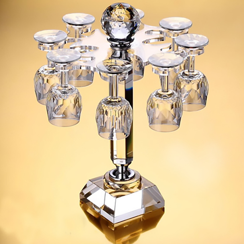 纯水晶高脚挂架可旋转红酒葡萄酒白酒杯架Q酒具醒酒器套装