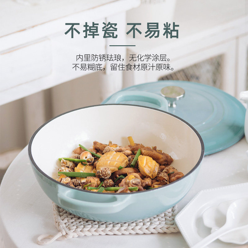 铁工房铸铁炖锅珐琅汤锅海鲜焖烧锅生铁搪瓷锅电磁炉燃气砂锅家用,厨房/烹饪用具,炖锅/炖煲/汤煲,淘宝优惠券,粉丝福利购,淘宝优惠卷