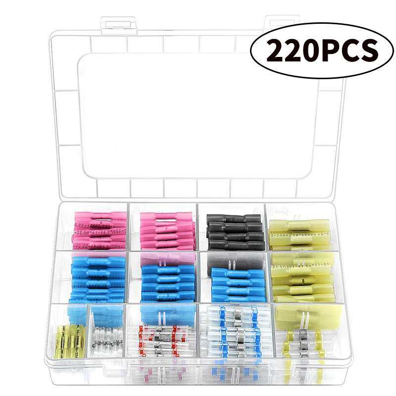 220PCS盒装防水焊锡环热缩中接端子焊锡管组合热缩接线端子套装,包装,电子元器件包装,淘宝优惠券,粉丝福利购,淘宝优惠卷