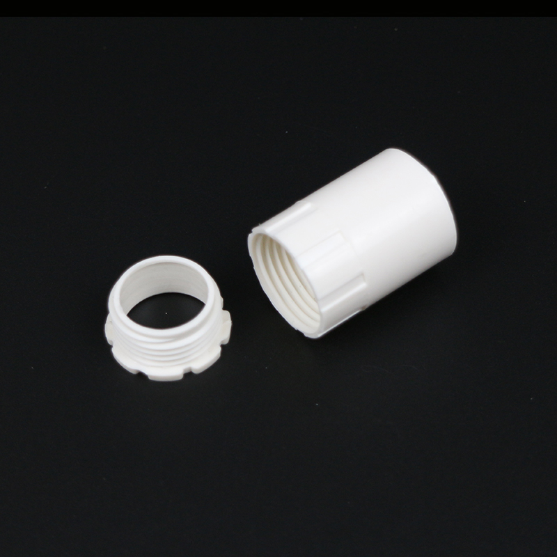 PVC锁扣阻燃工程家装管20杯梳8暗盒锁扣 锁母 线管连接件 盒接