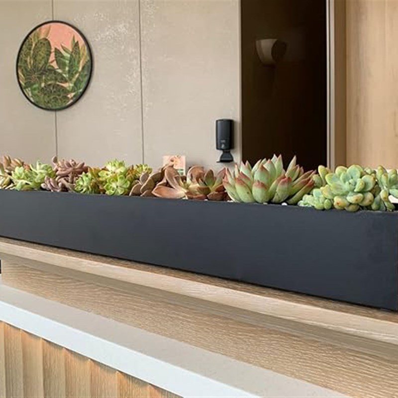 定制不锈钢花槽桌面造景阳台窗台多肉花盆盆栽长方形花箱