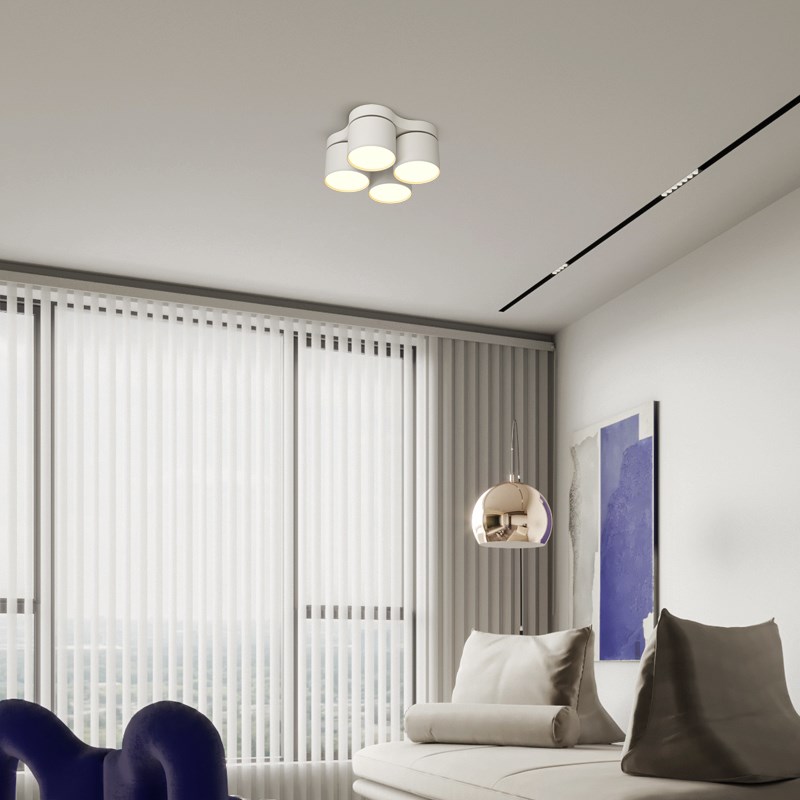 至御头明装筒灯led吸顶式灯调三头四头天花灯客厅无灯