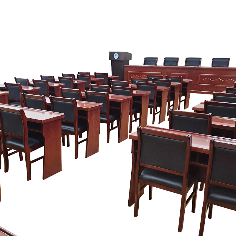 会议桌条形培训桌领导发言台席台桌中式人三人条桌椅