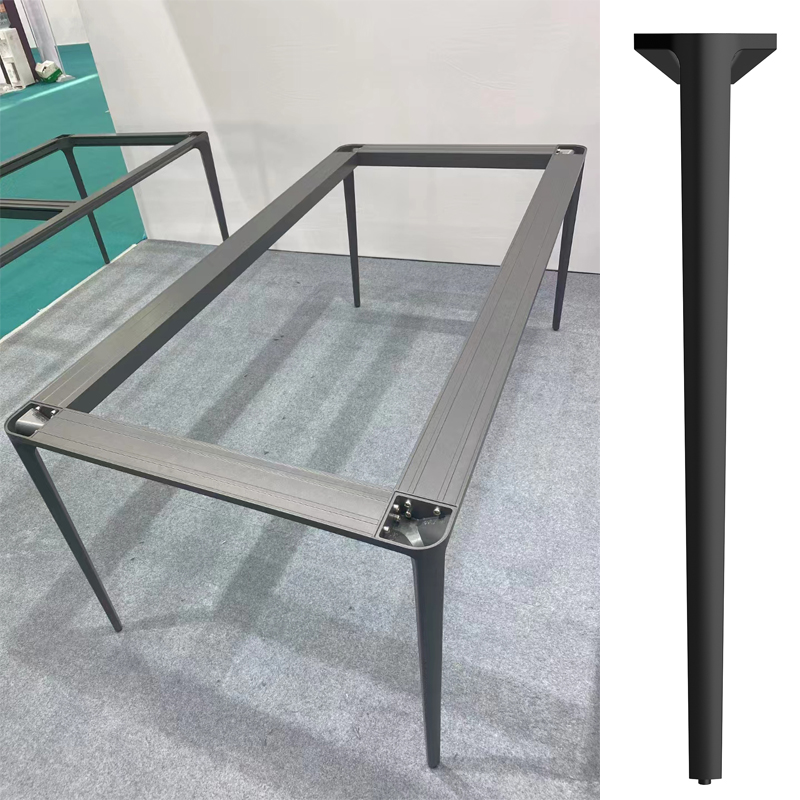 意式岩板铝合金圆角餐桌架家用型餐台脚支架大理石办公桌腿定制