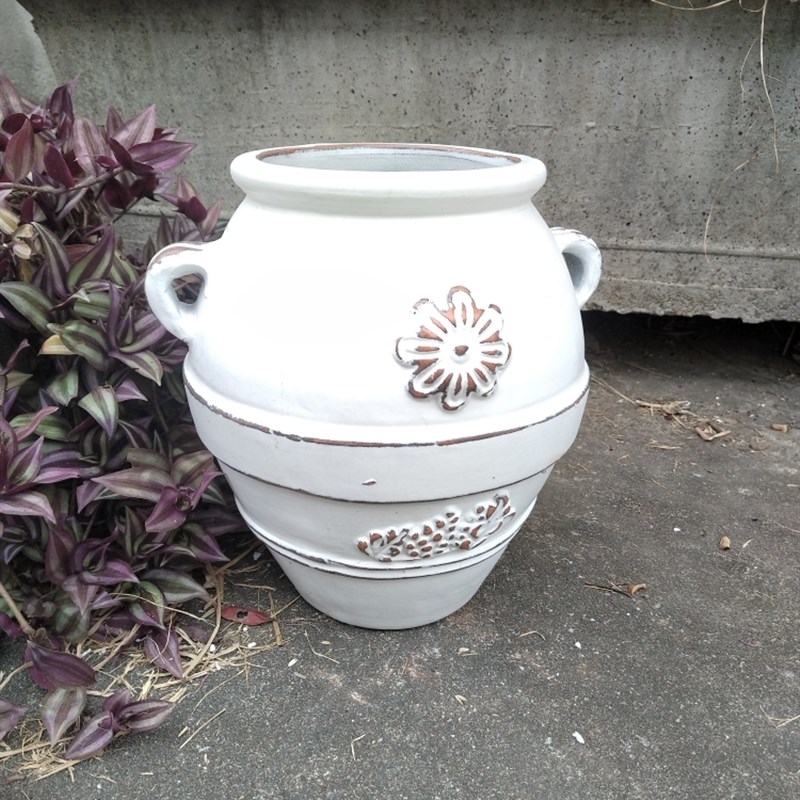白色耳庭院大号陶罐景观土陶粗陶红陶花盆花瓶摆件陶瓷大码陶盆
