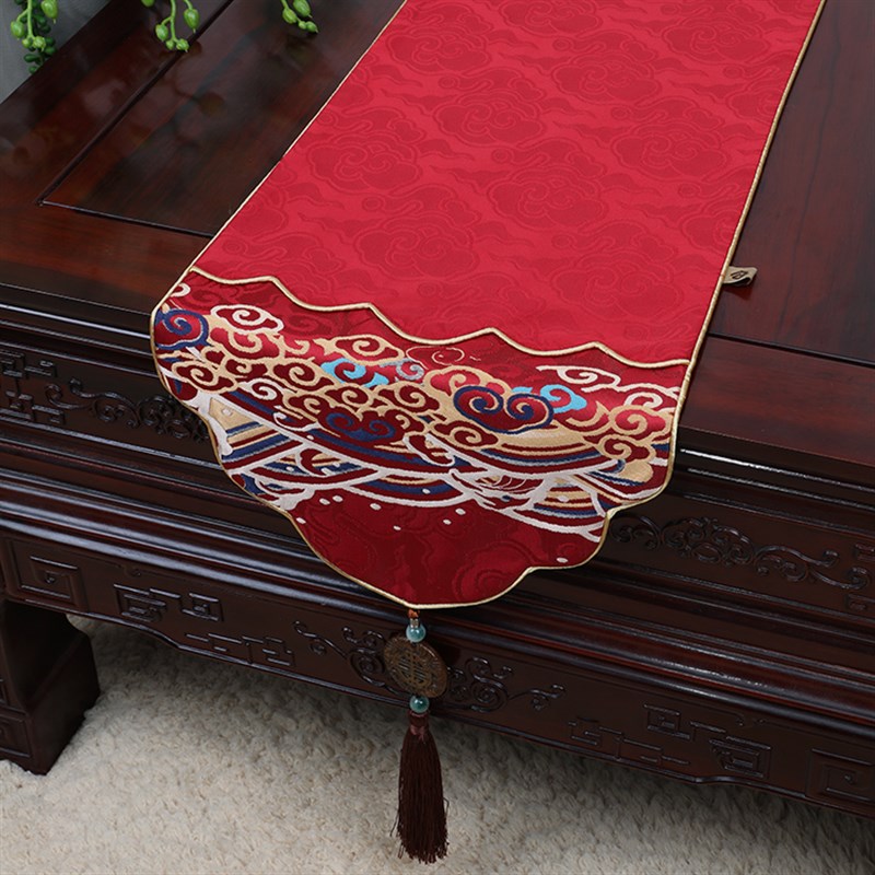 艺必旭中式玉佩田园桌旗桌布茶几布床旗柜旗桌垫长餐桌布布艺定制