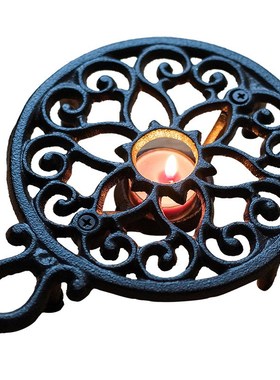 复古铸铁隔热垫杯垫保温架加热底座装饰摆件欧式摄影拍摄道具造景