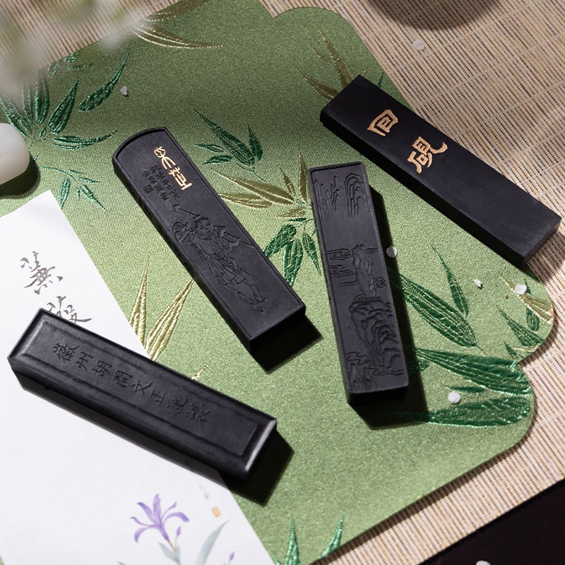 善琏湖笔 百宝图 松烟墨实用级墨块墨条墨锭初学者手工墨徽墨毛笔