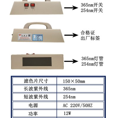 巩义予华式紫外分析仪暗箱式三用ZF实验室管波长紫外灯