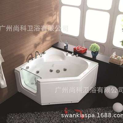 三角形扇形加深成人家用亚克力小户型迷你双人按摩恒温加热浴缸