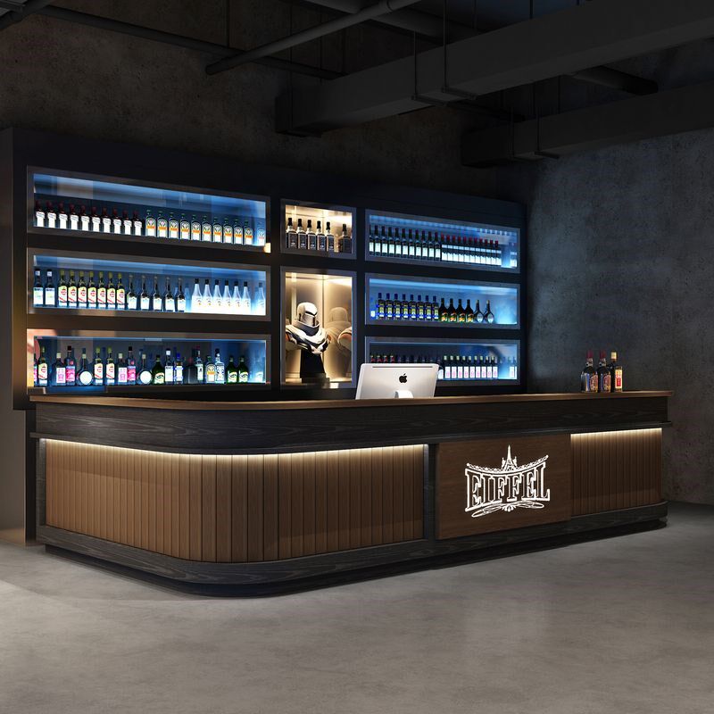 工业风酒吧吧台复古水吧台台球厅健身房前台接待台柜咖啡店收银台