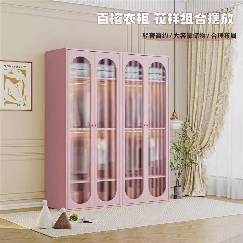 钢制衣柜家用现代简约卧室经济型儿童收纳衣橱铁艺环保简易储物柜