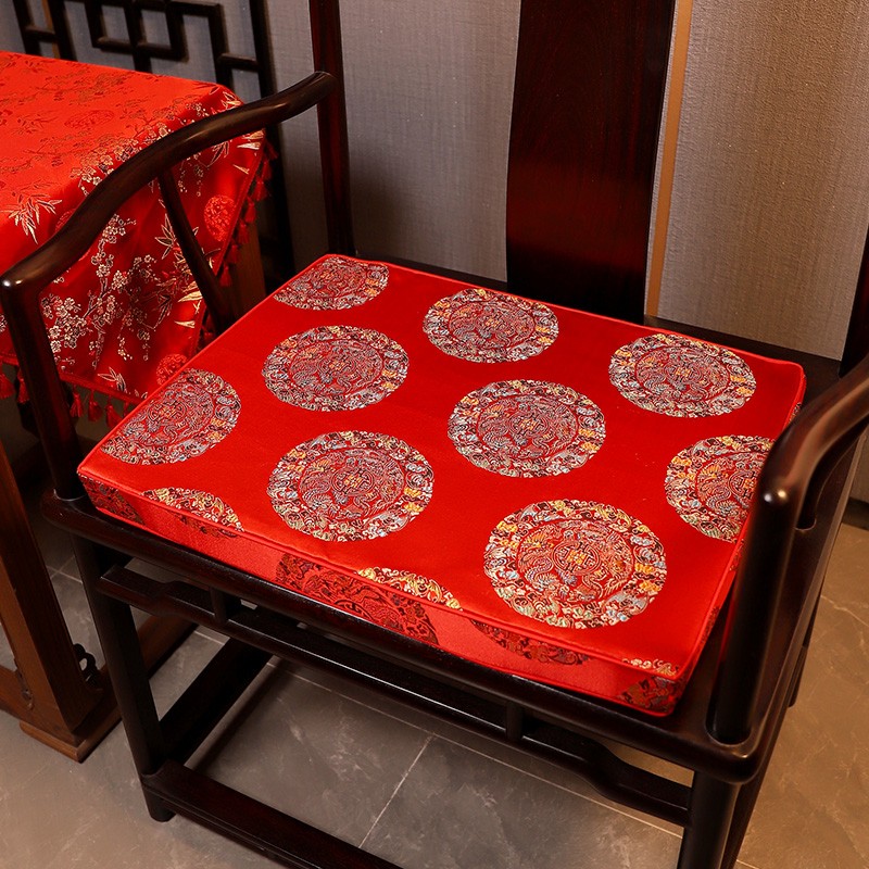 中式实木红木椅子坐垫圈椅官帽椅子垫太师椅垫茶台茶室椅子垫定制
