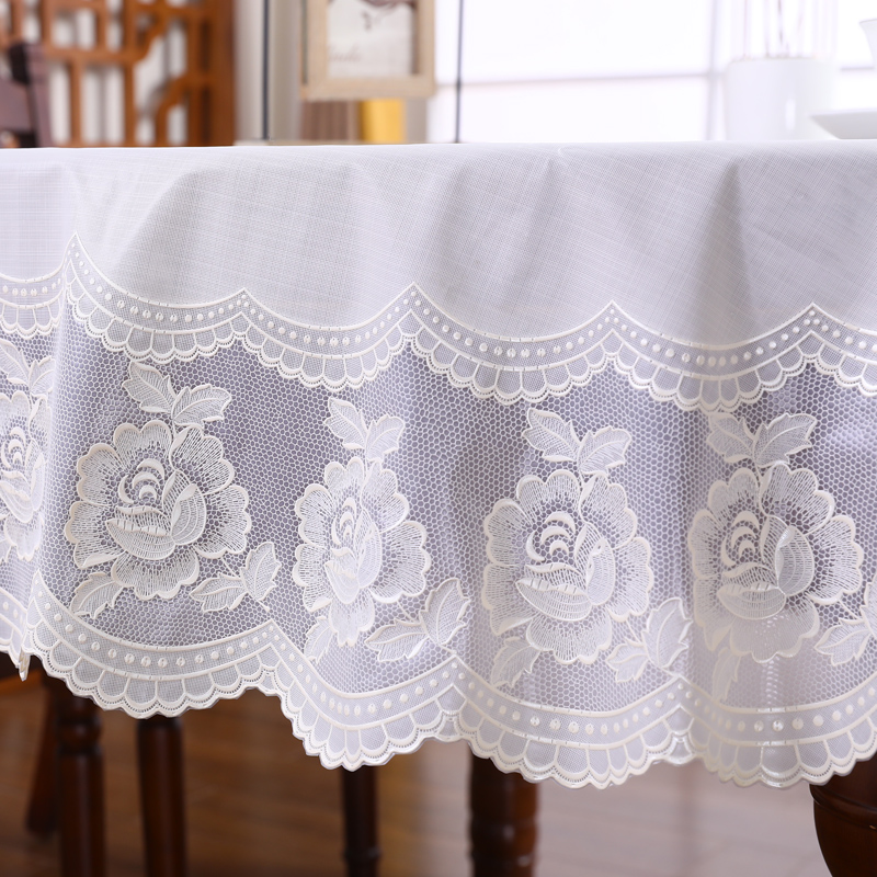 椭圆形桌布防水防油免洗家用伸缩折叠椭圆台布PC塑胶防滑餐桌布