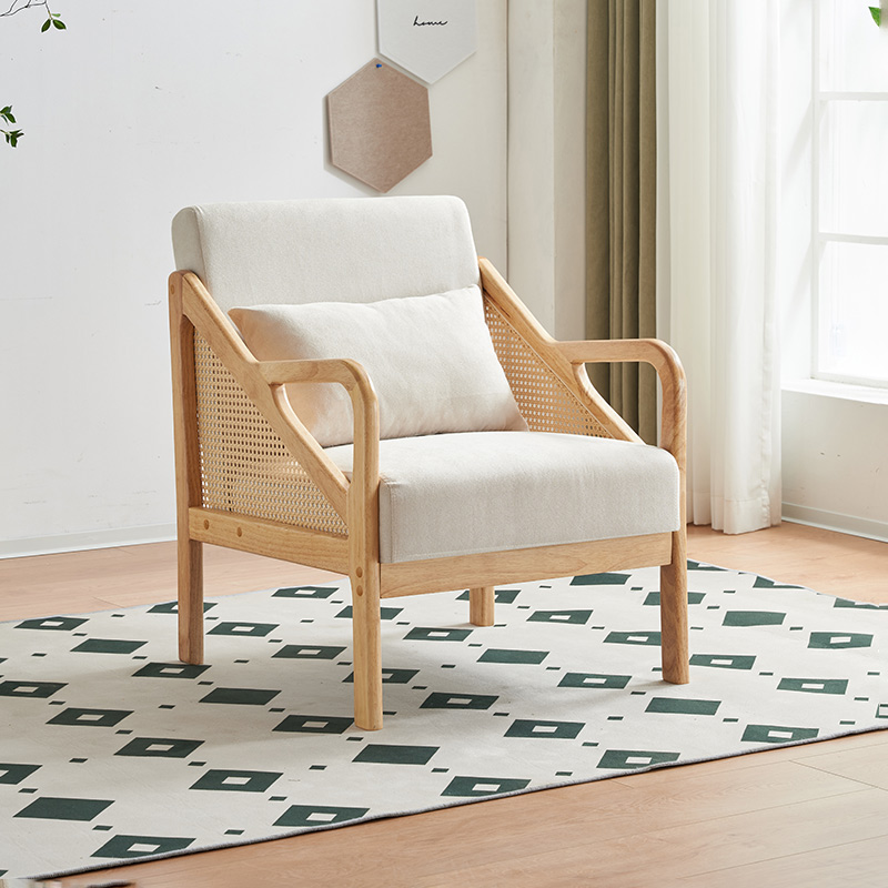 接待会客洽谈单人沙发椅现代民宿咖啡厅椅子阳台茶几休闲椅