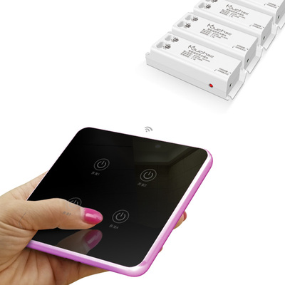 微控无线遥控关接收器模块免布线随意贴智能触摸四路