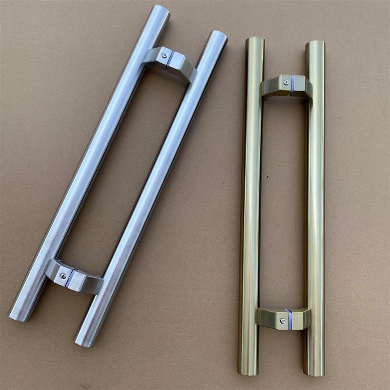 玻璃门拉丝银拉手不锈钢有框门香槟金推拉门把手马蹄脚木门大拉把