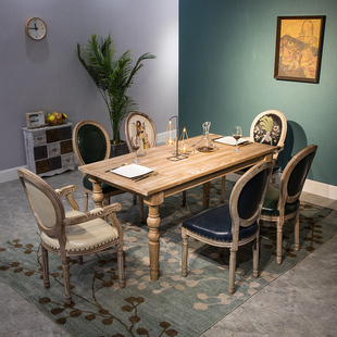 复古实木餐桌松木桌子做旧桌茶几办公家具酒店宴会桌椅摄影道具