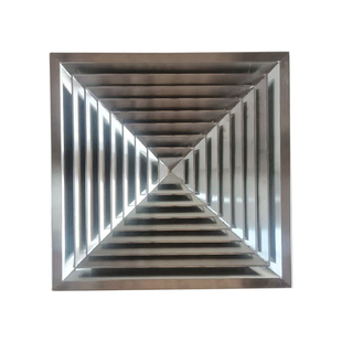 不锈钢方形散流器新风系统空调出风口单双层防雨百叶通风除尘格栅