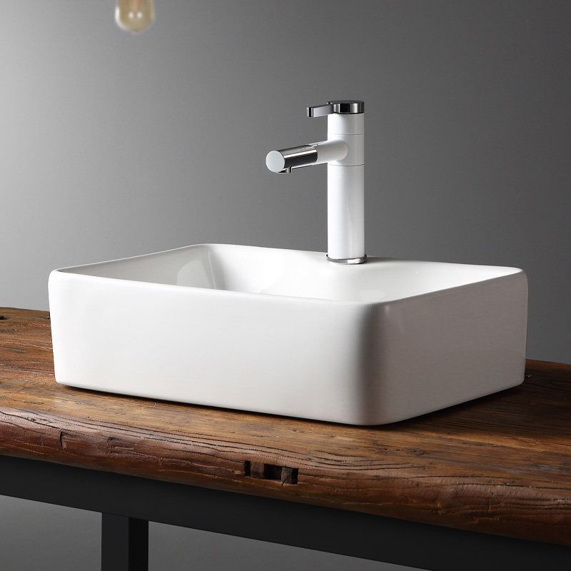 台上盆方形小尺寸阳台台上洗手盆陶瓷洗脸池盘单面盆艺术台盆家用