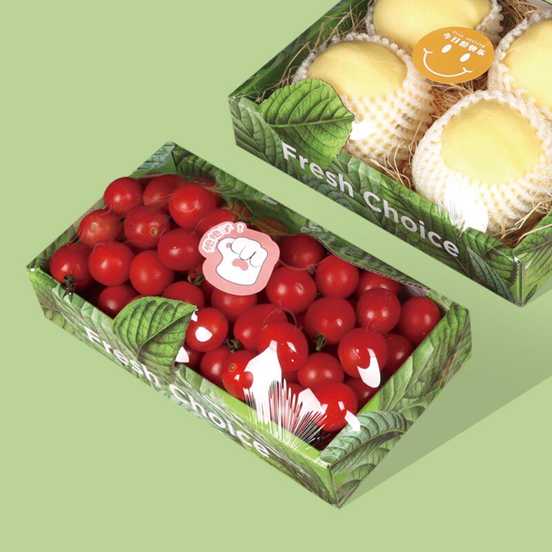 辛晟货架陈列水果打包盒百搭纸质水果包装搭配托盘礼盒包装盒