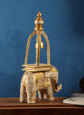 异丽东南亚实木大象泰国工艺品客厅电视柜泰式复古装饰小摆设