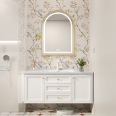 橡木浴室柜陶瓷一体盆实木烤漆洗漱台洗手洗脸盆柜智能