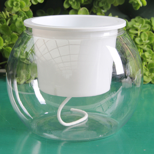 2个装球型花瓶 金鱼缸水培绿植塑料容器桌面时尚花盆大号