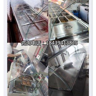 钢化玻璃罩熟食展示柜餐饮凉皮柜食堂农贸市场凉拌保温台饭菜快餐