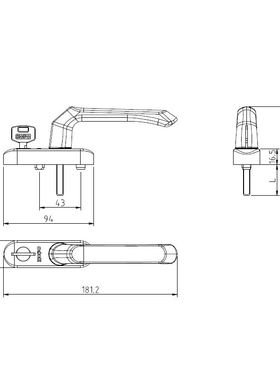 HOPO好博断桥铝合金窗户把手PH702方轴拨叉执手带钥匙带锁儿童锁